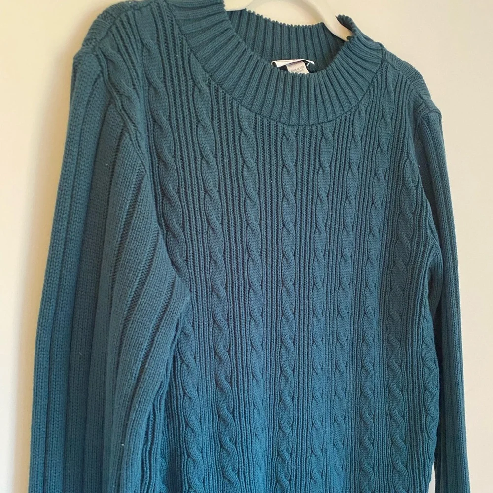Vintage forest green mock neck sweater - Picture 3 of 8